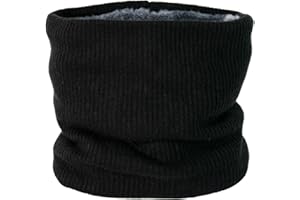 OBSGUMU Neck Warmer for Men Women Fleece Neck Warmer Thermal Snoods for Men Windproof Thermal Knitted Neck Snood Scarf Dust Skiing Circle for Outdoor Sport Black Snoods