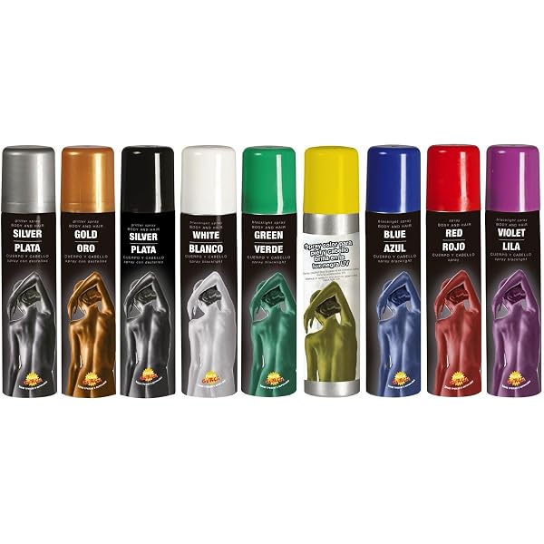 Fiestas Guirca Schwarz-Spray Für Haar & Körper – Party-Make-up Für Karneval & Halloween