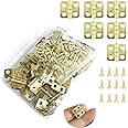 Juland 50 Stücke Mini Scharniere Retro Messingscharniere mit 200 Stück Ersatzschrauben für Holzkiste Schmuck-Box Kabinett DIY
