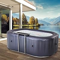 BRAST Whirlpool aufblasbar MSpa URBAN Nest für 2 Personen 186x125x68cm In-Outdoor Pool 104 Massagedrüsen Aufblasfunktion…