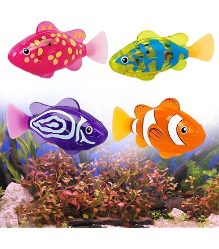 8 pcs Robo Fish for Cat Jouet, Robot de Natation Jouet Poisson pour Chat et Chien avec lumière LED, Jouets interactifs pour