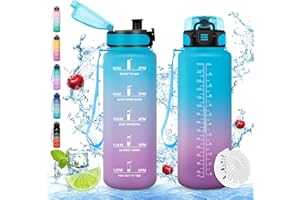 Stylanda Gourde Sport, 500/1000/1500ml, Sans BPA, Étanche & Réutilisable, Bouteille d'Eau avec Marqueur de Temps et Filtre, Convient Pour Enfant & Adulte, Sport, Yoga, Camping, Gym