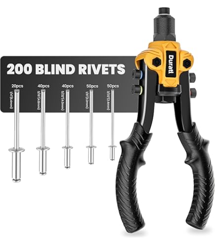Professional Pop Rivet Gun Kit With 200Pcs Rivets, 3/32"-1/8"-5/32