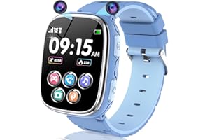 SEPDEK Smartwatch Kinder, Telefon Uhr Kinder Smartwatch mit Schrittzähler, Hörbücher, Spiel, Aufkleber-Kamera, Kids Smart Watch Touchscreen SOS, Kinderuhr Geschenk für Jungen Mädchen 4-12 Jahren (Bleu)