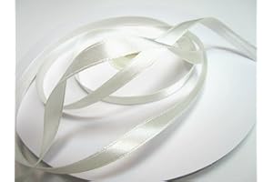 CaPiSo 100m Schleifenband 6mm Geschenkband Stoffband Dekoband Dekoration Hochzeit Glückwünsche Weihnachten (100m, Creme)