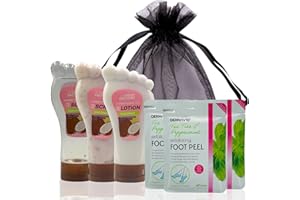 VIKINGTREAT Ultimate Foot Spa Kit – Foot Peel Mask, Exfoliating Foot Mask, Foot Soak, Lotion & Peeling Socks, Foot Care for Smooth, Soft Feet (Coconut)