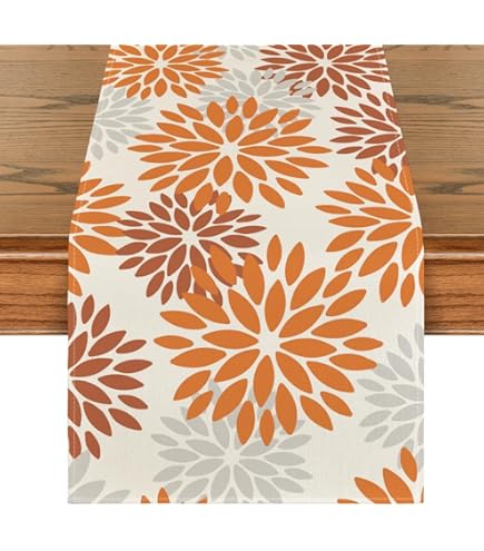 Artoid Mode Tafelloper bloemen rood dahlia's herfst seizoensgebonden kerst keuken woondecoratie vakantie party decoratie 40 x 100 cm