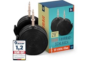 ‎ALPHATRAIL Alphatrail Fahrradschlauch Rick 28 Zoll SV Französisches Ventil 2X Set mit Mobilitätsgarantie I Kompatible Fahrradreifen Schwalbe, Continental, Conti, Michelin, Kenda & Maxxis Fahrrad Schlauch