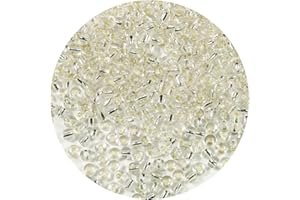 Bala&Fillic 4mm Klarsilber Farben Glasperlen zum Auffädeln, 6/0 Perlen für Armbänder, perlen für Schmuckstücke Selber Machen (Klarsilber)