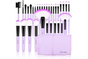 DAXSTAR Make Up Pinsel Set 32 tlgs, Pinselset Lilac Schminkpinsel Kosmetikpinsel Lidschatten Gesichtspinsel Eyeliner Mit Nylon tasche (PURPLE)