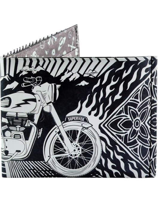 thumbnail image 2 of SUPERVEK Lit Flames Fire Stitched Paper Wallet - Vegan, Mighty Thin, Slim Wallet For Men, Mens Credit Card Holder Wallet Gifts - Anime Tattoo Streetwear Hypebeast Bifold Wallets - RFID Blocking 2 of 14