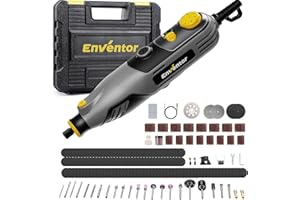 Enventor Mini Utensile Rotante Multifunzione Elettrico 130W, Mini Trapano Elettrico 206 Accessori, 6 Velocità Regolabili, 10000-35000RPM, per Incisione, Smerigliatura, Lucidatura