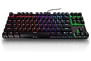 Bangsanth Mechanical Gaming Keyboard, Mechanical Keyboard with Blue Switches and Dynamic 16-Mode Backlight - Plug and Play, Premium 87-Key, Anti-Ghosting, for PC, Windows, Mac, Gamer, Office, Typists