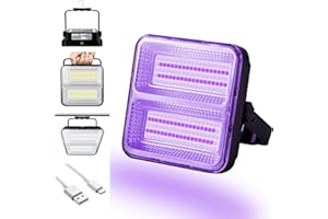 WINNIW LED Rechargeable Work Light 9600mah 100W, 3000LM Portable Floodlight with USB Port, Blacklight, Security Lights Waterproof Outdoor Emergency for Fishing,Hiking,Car Repairing,Halloween [Energy Class E]