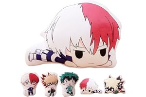 Jiumaocleu My Hero Academia Cuscino in peluche, peluche dei personaggi di No Hero Academia, morbido cuscino del merchandising dell’anime MHA, idea regalo per Natale e compleanno