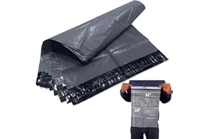 JeeJaan® 50 Pcs of Grey Parcel Bags 12" x 16" - 305 x 405 mm Courier Mailer Plastic Parcel Envelopes Durable Packaging Shipping Bags Waterproof and Tear-Proof Postal Mailer Courier Bag