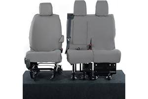 UK Custom Covers SC294G Tailored Heavy Duty Waterproof Front Seat Covers (WITH Split Passenger Seat) Grey - To Fit Citroen Dispatch 2016 Onwards