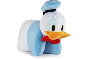 Jay Franco 2-i-1 plyschkudde Disney Donald Musse Pigg och dina vänner, extra mjuk multipurpose med kardborrestängning för barnrum, resor eller pyjamasfest