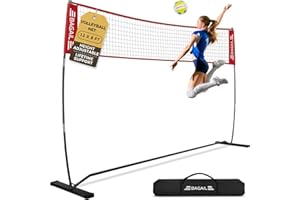 BAGAIL Volleyballnetz, 3.6m/6.1m Volleyballnetz für den Garten - Verstellbare Höhe, Heavy-Duty-Rahmen, Freistehendes Design - Tragbares Outdoor/Indoor-Volleyball-Set mit Tragetasche
