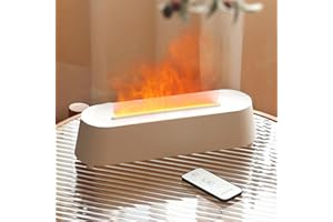 GZVXUNY Diffusore di Oli Essenziali con Effetto Fiamma, Diffusore Ambiente, Umidificatore Ambiente Silenzioso con 7 Luci LED a Colori, Diffusori Olio Essenziale, Aromaterapia Diffusore, Spegnimento Automatico