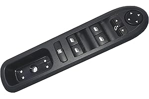 Twowinds - Interruptor Elevalunas 6554.ER Compatible con Peugeot 407 - Botonera Ventanilla - Botón Ajuste Espejo Retrovisor