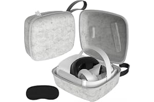 ZYBER Carrying Case for Oculus Quest 2 Accessories, Hard Pressed Felt Travel Case Compatible with Meta Quest 2 Headset, Elite Strap, Controllers Accessories,Cables,All-in-One VR Attachments