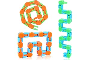 Y IRAN Yiran Sensory Wacky Tracks Snap and Click Fidget Toys Fidget catena Fidget braccialetto per alleviare lo stress o per feste, colori assortiti, 24 maglie 3 pezzi