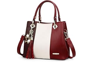 Pomelo Best Sac à Main Femme Sac Bandoulière Femme Cabas Sac D'épaule Sac Fourre-Tout Sac de cours PU Cuir Frange avec Bandoulière Ajustable