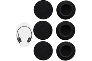NAZAZ 6PCS Schiuma Paraorecchie, Cuscinetti Auricolari in Schiuma da 55mm per Cuffie - Comfort Superiori, Isolamento Acustico, Facili da Installare, Materiale di Alta Qualità, Nero