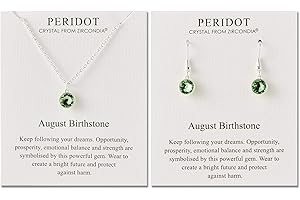 Philip Jones August (Peridot) Birthstone Necklace & Drop Earrings Set Created with Zircondia® Crystals