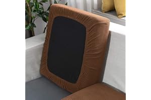 SYLC Sofa Sitzkissenbezug Stretch Sitzkissenschutz Elastischer Kissenbezüge, Husse Überzug Bezug Für Sofa Sitzkissen, rutschfest Stoff Tartan (Rotbraun,2-Sitzer)