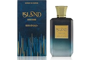 KHADLAJ PERFUMES Khadlaj Island Dreams Fruity, kwiatowy, Woody, Musky, Extrait de Parfum Long-Lasting Fragrance dla mężczyzn, 3,4 unce/100 ml