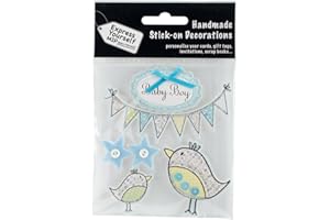 Express Yourself MIP MIP 3D Stickers Baby Boy Banners and Birds, Acrylic, Multicoloured, 0.09 x 3.9 x 5.9 cm