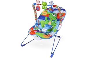 Mobiclinic®, Hamaca Mecedora, con Arnés de Seguridad, Asiento con Vibración, Arco de Juguetes, 12 Canciones, Flash, Seguro, De 0 a 7 Meses, hasta 9 kg, Reclinable en 2 Posiciones, Multicolor