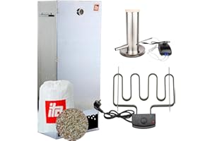 ‎ITA ITA Elektrischer Räucherofen 7003 - Smoker Set mit Heizung, Rauchgenerator - XL Räucherschrank mit Thermometer - Legierter Stahl - EU Qualität, Direkt vom Hersteller - 111 cm mit 4 Etagen