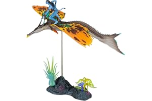 MCFARLANE BANDAI - Disney Avatar - World of Pandora - Coffret Large Deluxe - Jake Sully & Skimwing - Figurine Officielle Issue du Film Avatar 2 réalisé par James Cameron - TM16402