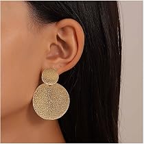 Boho Avorio Bianco Grande Aperto Cerchi Statement Dichiarazione Circolari Orecchini