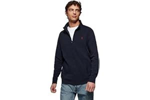 Polo Club Sudadera Hombre Sin Capucha y con Cierre de Cremallera - 100% Algodón - Zipper Neck Sweatshirt Men