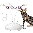HYH Automatic Cat Toy Butterfly, Interactive Cat Toy, 3 in 1 Moving Cat Toys with Butterfly, Feather, LED Light, Toy for Indoor Cats Kittens Kitty Teaser Wand