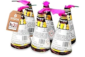h2i Etna Vulkan | 6 Stück | +/- 15-20 sek | Outdoor Leuchtfontäne mit Funkenregen für Silvester, Halloween & Partys | Kinder & Jugendfeuerwerk | Ganzjahresfeuerwerk Kat 1