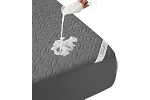 BEDLORE Waterproof Double Mattress Protector, Brushed Microfiber with Upgraded TPU Layer, Extra Deep Pocket Fitted Sheet Style, Hypoallergenic, Breathable, Noiseless, Oeko-tex Mattresses Cover (Gray)