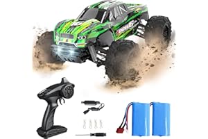 BEZGAR HP164 RC Cars - 1:16 Scale RC Truck, High Speed 40KPH RC Car Remote Control Monster Crawler Vehicle Off-Road Radio Controlled Car with Two Rechargeable Batteries for Boys and Adults