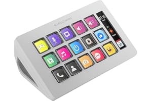 MARS GAMING MARSGAMING MSD-ONE, Control Deck Slim, 15 Customisable LCD Keys, Enlarged LCD Display, Control Software and Plug-ins, Compact Control Deck with Ergonomic Slim Design, Windows and MacOS, White