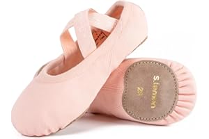 s.lemon Ballet Shoe,Girls Elastic Ballet Slippers Stretch Canvas Dance Shoes for Kids Adult