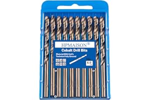 HPMAISON 10 Piezas Juego de M35 HSS Brocas de Cobalto 6mm Broca espiral para Acero Inoxidable, Metal, Cobre, aluminio, Plástico, Madera