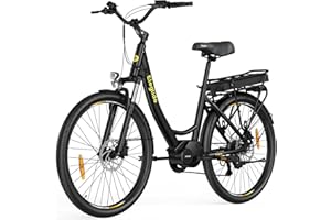 Eleglide C2 Vélo Électrique Adulte, 100Km Autonomie, Batterie Amovible, Freins Hydrauliques, Suspension Avant, 7 Vitesses, Vélo électrique à Moteur Central, Confortable pour Ville/Trekking