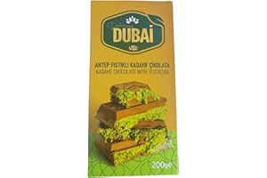 PARAHON Dubai Chocolate Bar with Kadayif Pistachio Cream 200g Individually Wrapped Sweets Treat UAE Dubai Kunefe Milk Chocolate Small Gifts for Snack Kids Family & Friend (Pack of 1)(Expiration Feb.10. 26)
