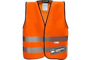 Tomamu Gilet ad alta visibilità per bambini - Gilet rifrangente con chiusura a strappo - Realizzato con materiale rifrangente 3M