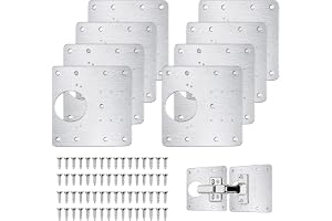flintronic Rostfritt stål gångjärn reparationsplatta, köksgångjärn reparationsplattor med skruvar, 9 x 9 cm köksgångjärn reparationssats, dörr, skåp, hemmöbler, lådor, lådor/kistor, fönster