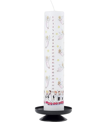 Alison Gardiner Advent Pillar Candle Holly Wax Ivy Candle - 50 Hour Burn Time - 4.5 X 25.5cm